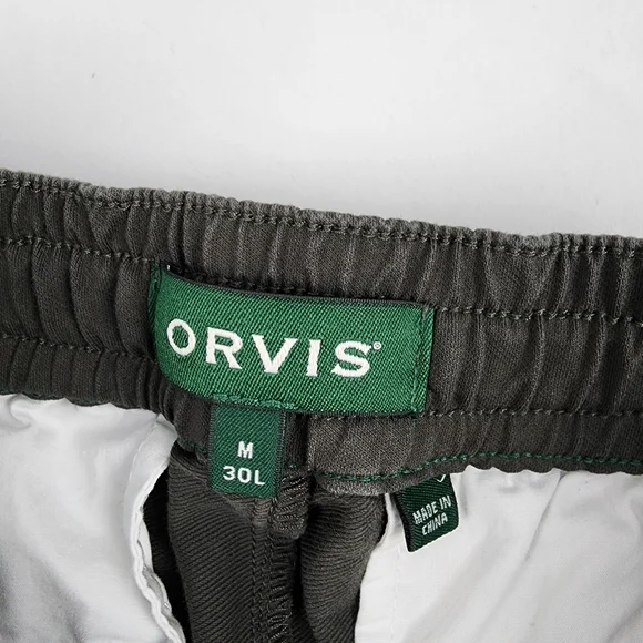 Orvis Pants Mens Medium 30L Green Outdoors Casual Pocket Drawstring (30x30) - Picture 4 of 10